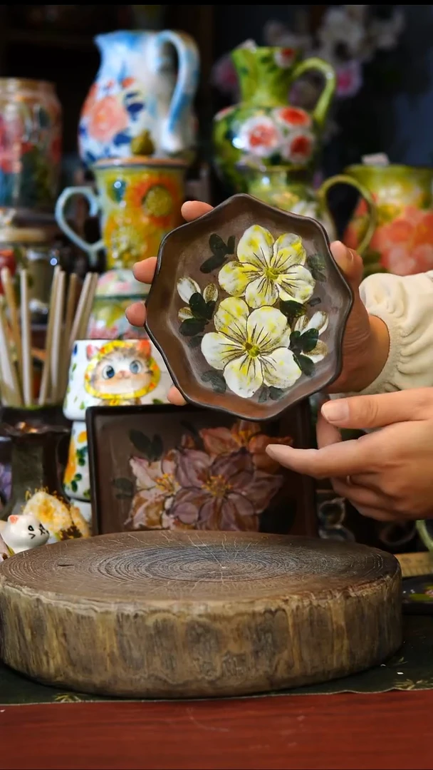 陶瓷225景德镇手工手绘釉下彩