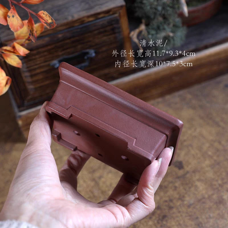 『脚线宽长方』精选手工微型盆景绿植菖蒲花盆张可磊新款