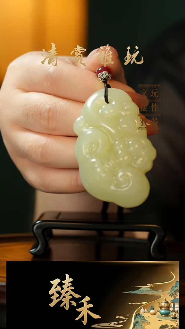 玉《千祥灵芝》玉石手把件