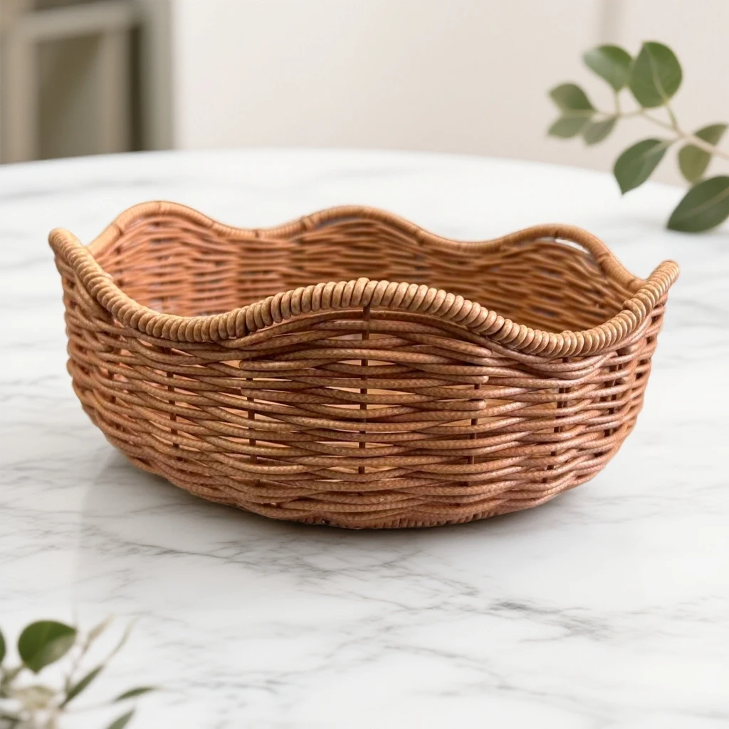 瑞久水果盘点心盘餐厅托盘零食筐手工编织收纳筐馒头筐子家用篮子