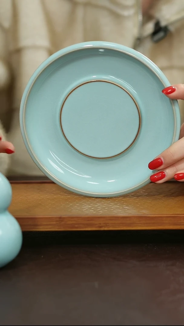 摆件瓷汝宋汝瓷原矿釉 壶承