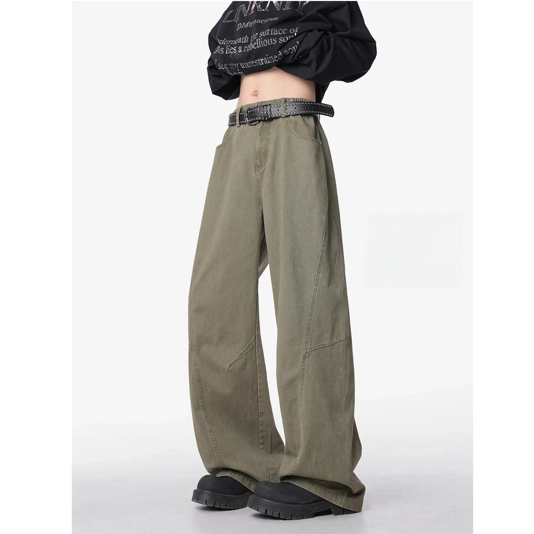 日系伐木休闲裤男秋季高街美式高腰百搭宽松直筒裤潮牌显瘦阔腿裤