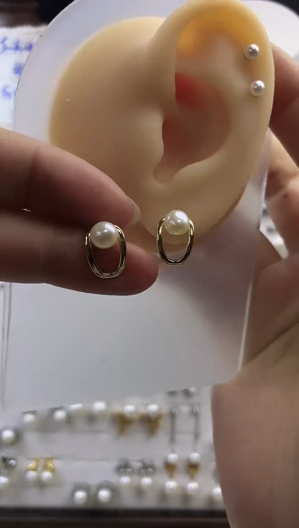 合金耳饰淡水珍珠66