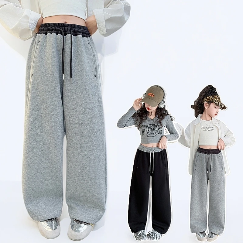 童装女童直筒卫裤2025春装新款韩版儿童休闲运动裤中大童宽松长裤