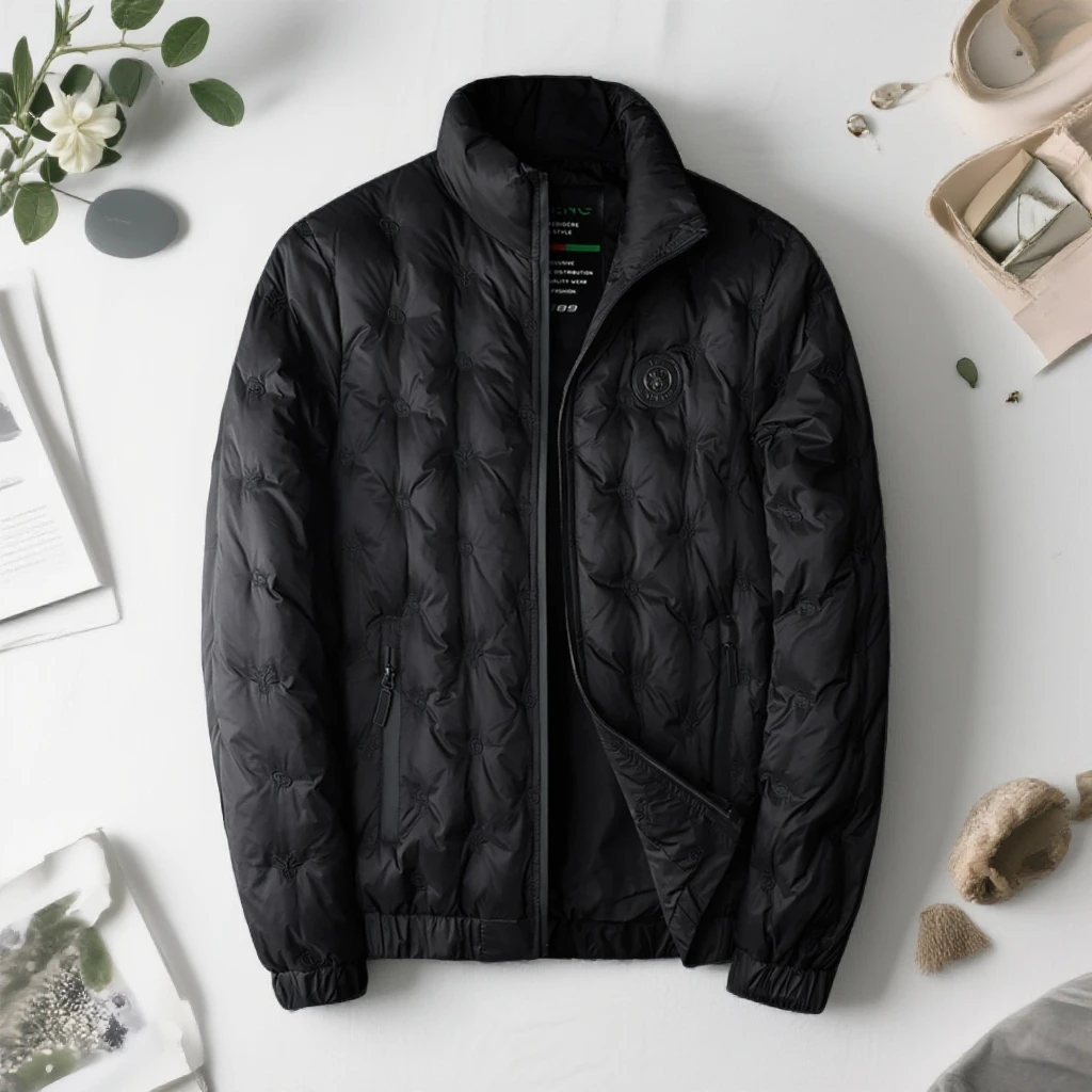 宾斯洛特轻薄休闲羽绒服男士新款冬季大码加厚立领鸭绒大码外套潮