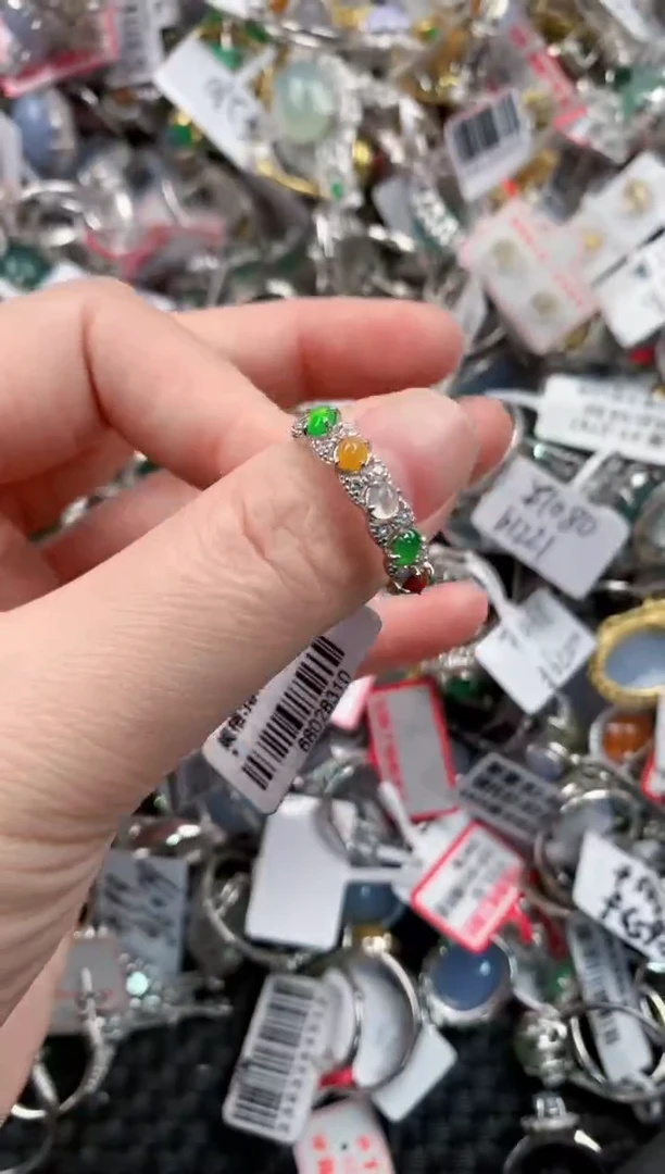 银S925镶嵌戒指翡翠1111       5