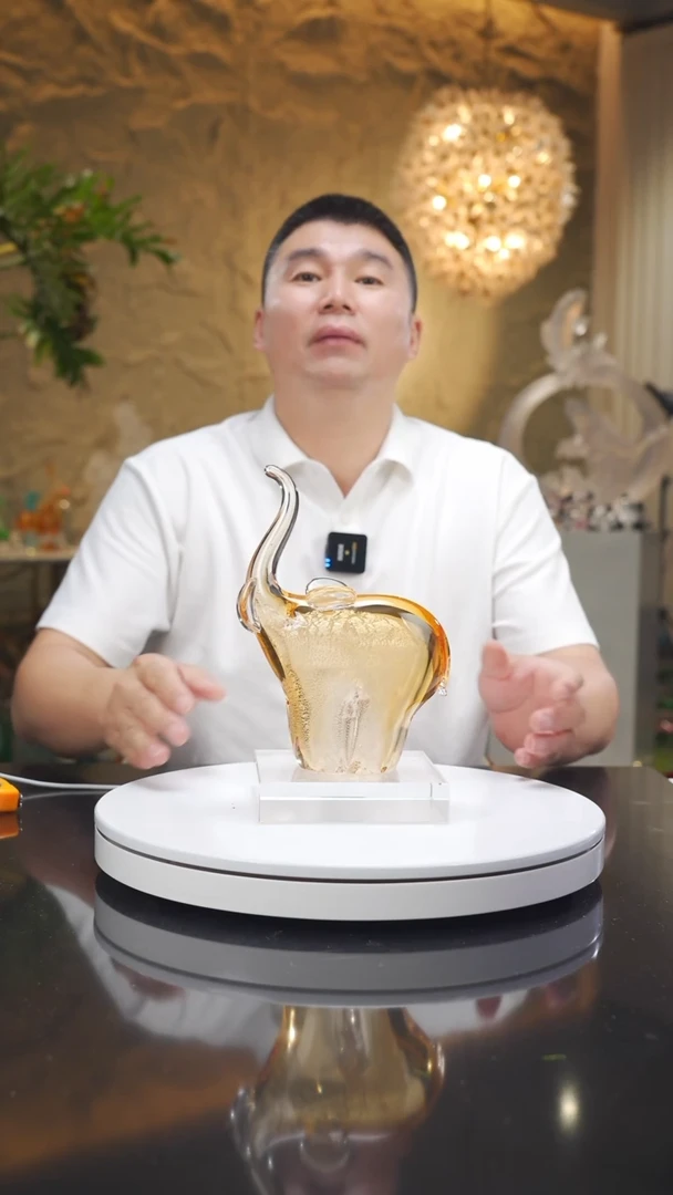 琉璃手工艺品福利琥珀大象摆件
