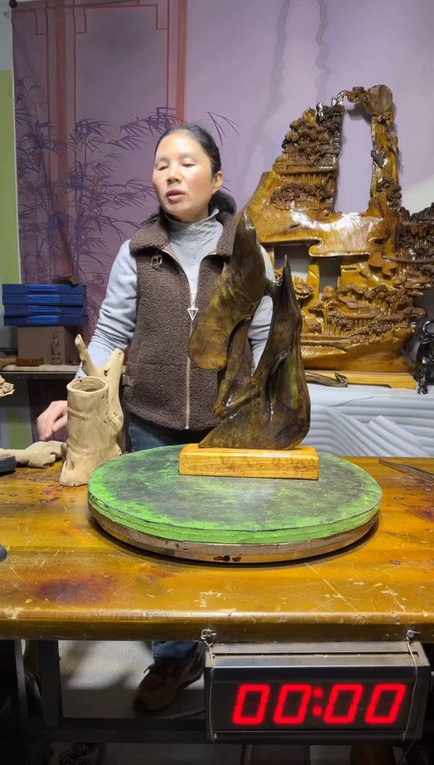 金丝楠海*金丝楠木雕刻摆件