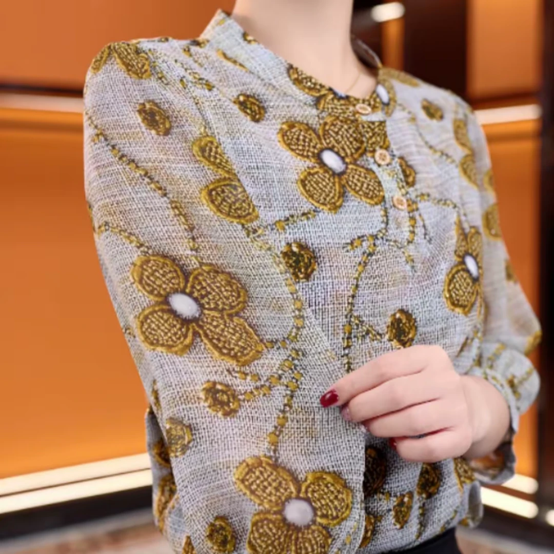 X2025洋气气质绝伦减龄衬衫#2138-48