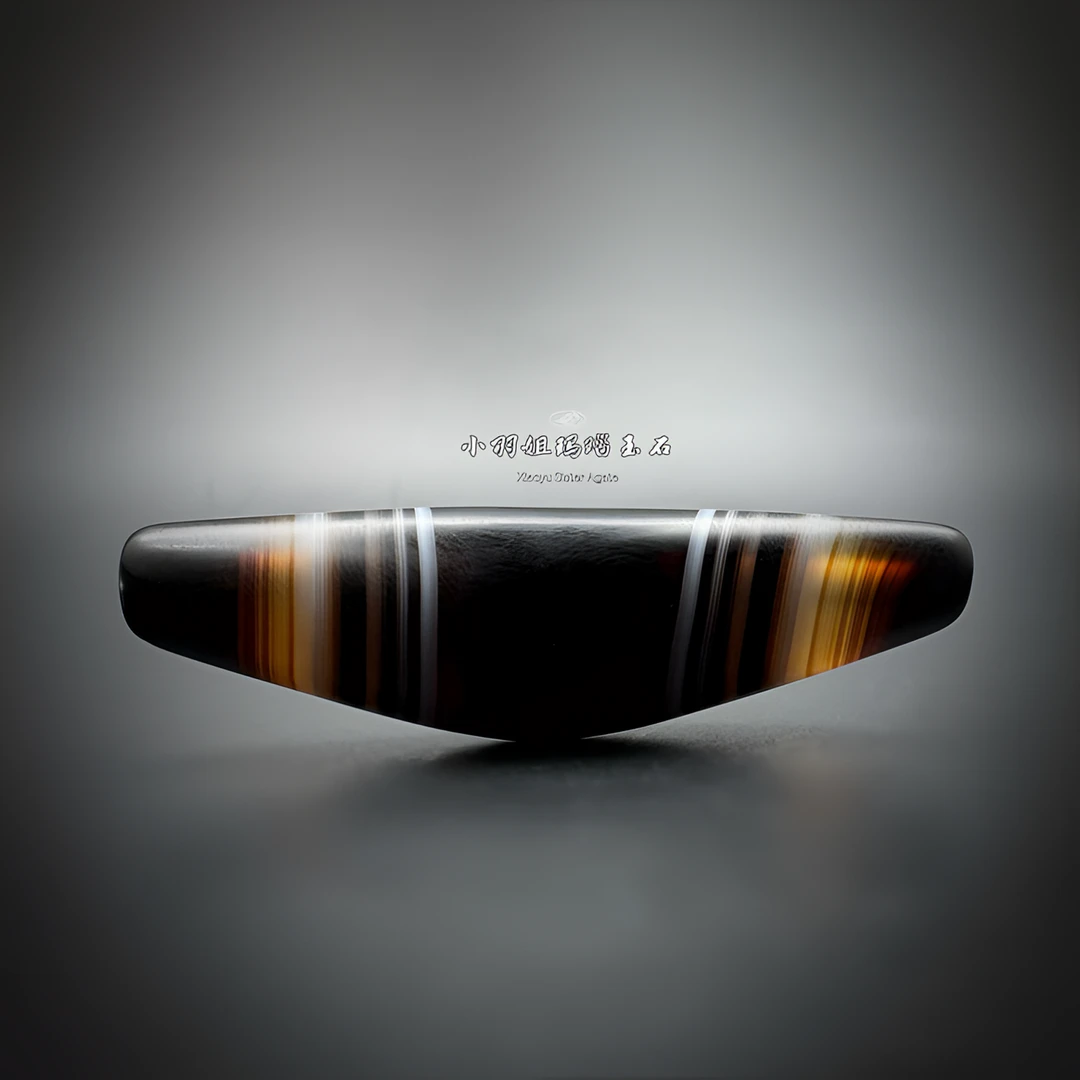 天然哑光缠丝玛瑙牛角珠 尺寸 54*15