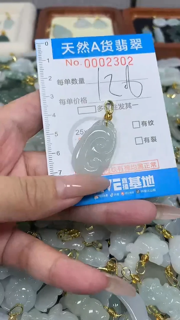 翡翠未镶嵌颈饰净货挂件-2302