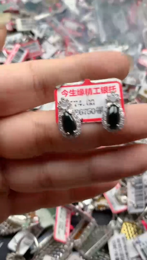 银S925镶嵌戒指翡翠天然A货缅甸翡翠