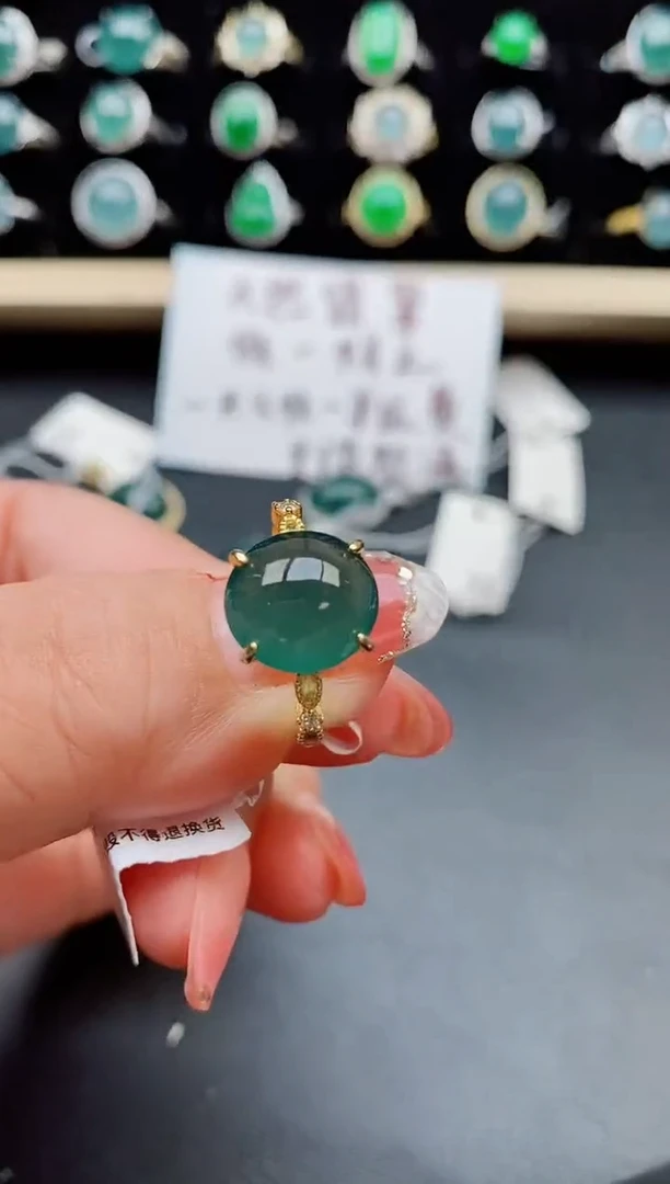 【闪购商品】翡翠戒指银S925镶嵌508005