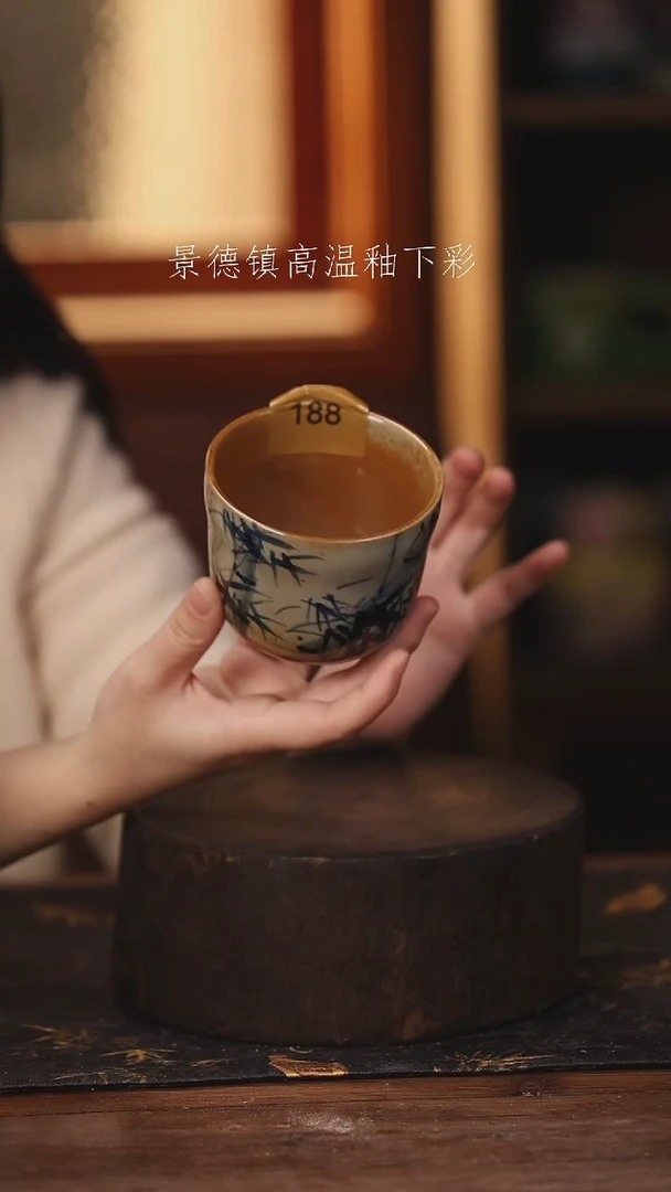 陶瓷景德镇高温釉下手绘陶瓷@L188@