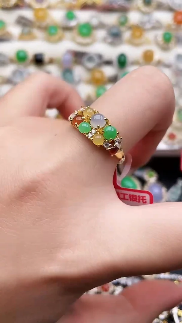 银S925镶嵌戒指翡翠22