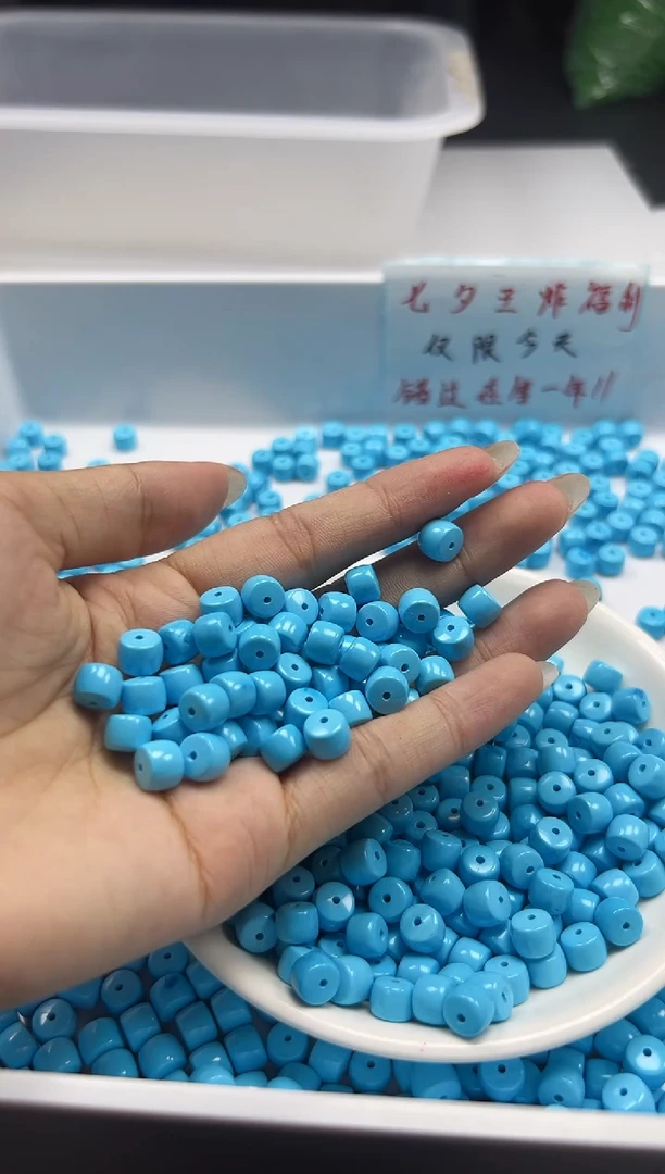 未镶嵌颈饰玛瑙/玉髓w2055高瓷蓝松老型直切6*5mm*15颗