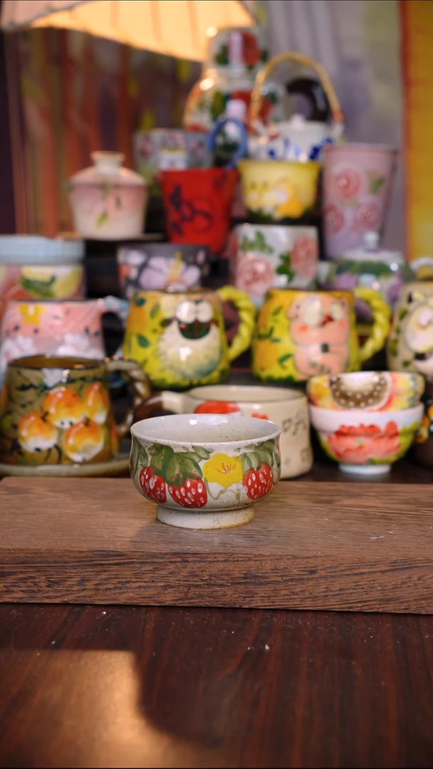 杯子陶泥垚手作 景德镇手工手绘陶瓷器物