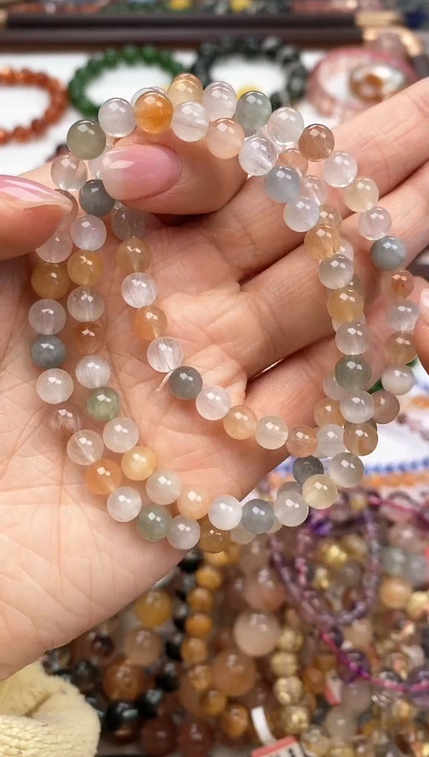 未镶嵌手链水晶彩兔毛6.2