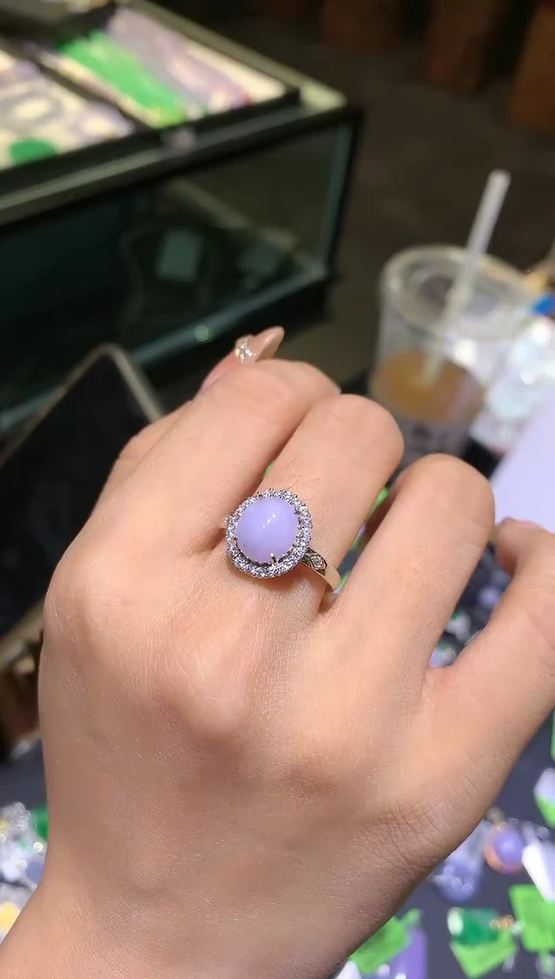 【闪购商品】翡翠吊坠(不含链)银S925镶嵌戒指