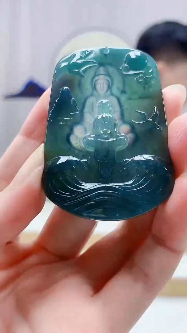 未镶嵌定制翡翠4917zm-毛货挂件56观音