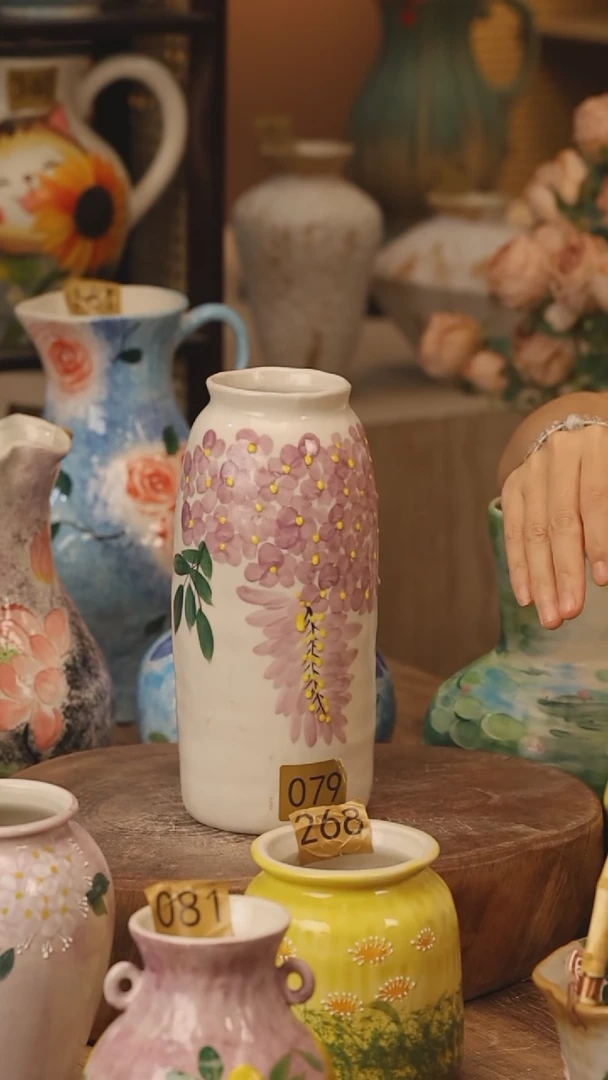 陶瓷079景德镇设计师手作花器摆件侘寂风