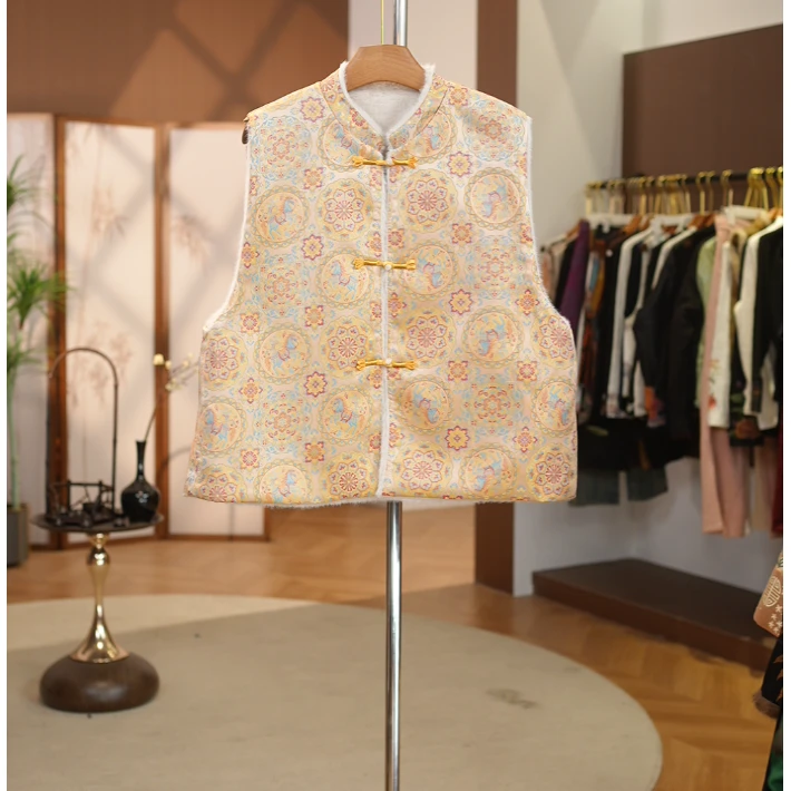 【拂花】百搭风常规女常规款民族风印花中式拂花马甲