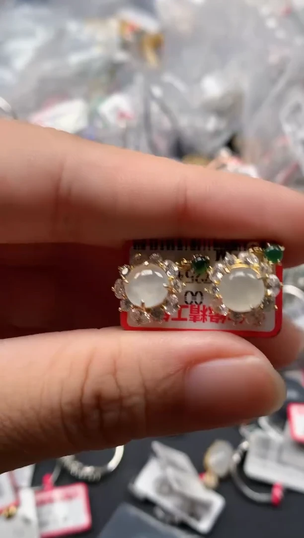 翡翠戒指银S925镶嵌天然A货缅甸翡翠
