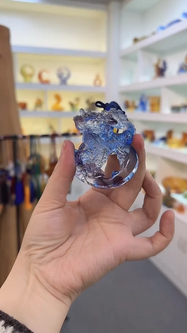 手工艺品琉璃祥云龙挂件