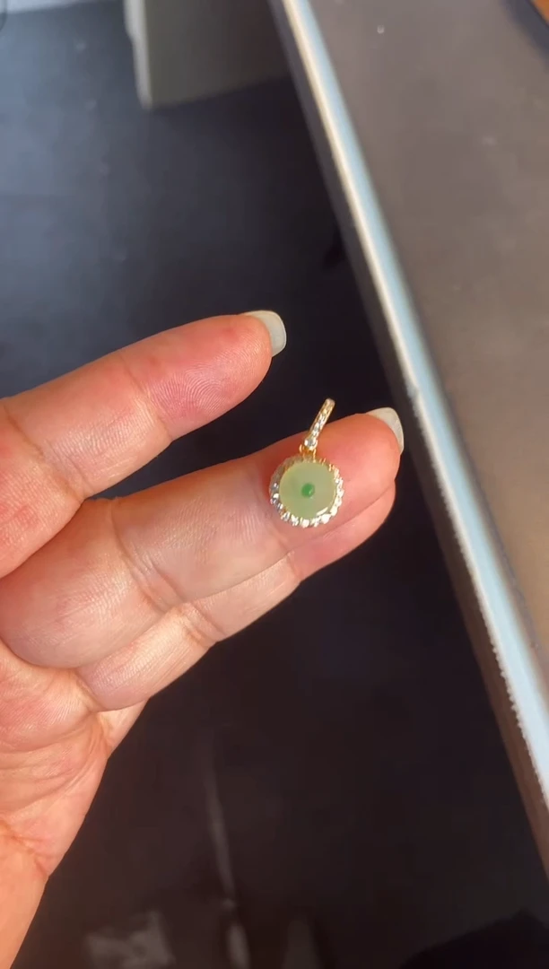 吊坠(不含链)银S925镶嵌翡翠1