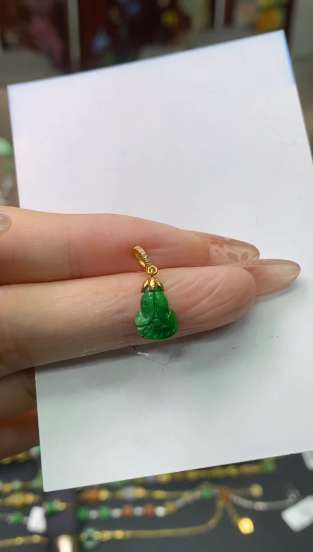 【闪购商品】翡翠颈饰18K金镶嵌净货11144