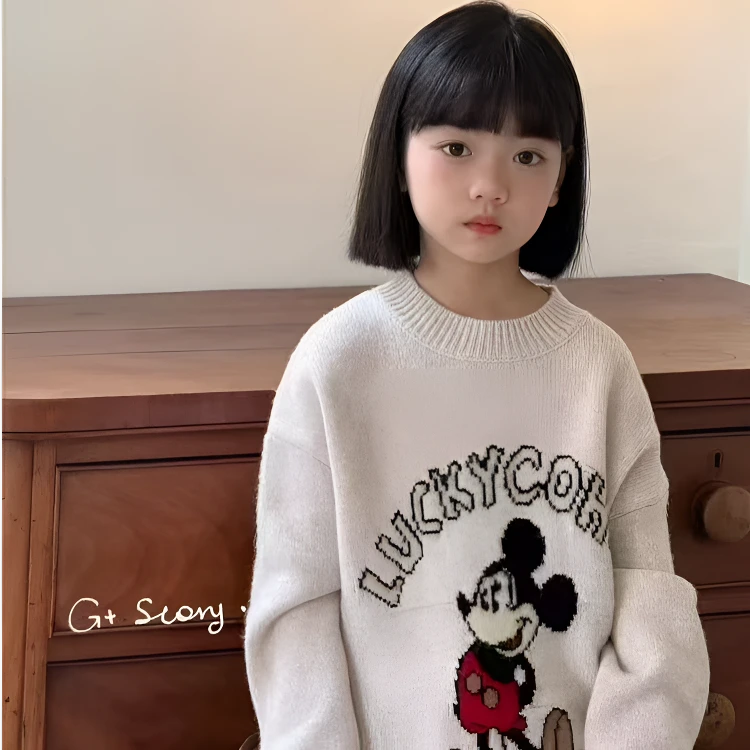 秋冬女童毛衣杏色 6837蕊系