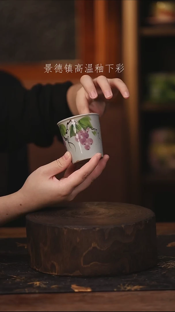 陶瓷景德镇高温釉下手绘陶瓷@L309@