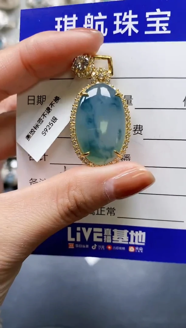 【闪购商品】翡翠颈饰银S925镶嵌0169