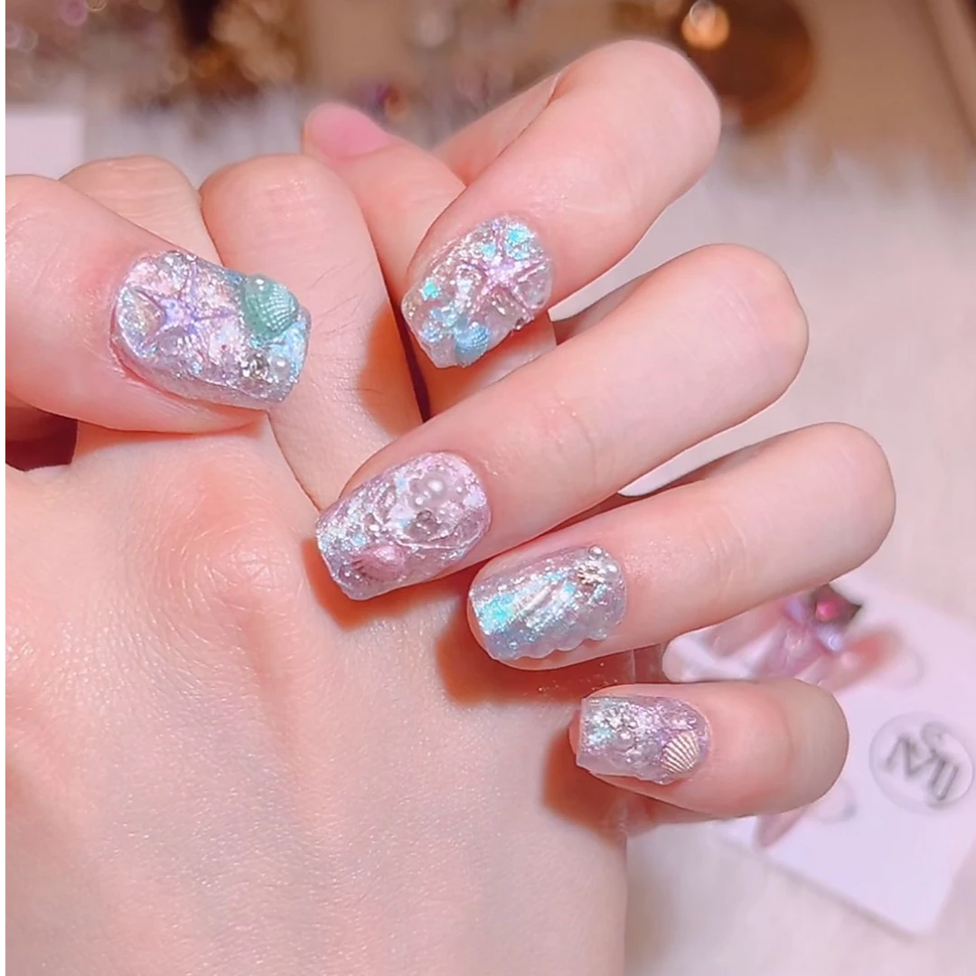 满饰纪|S61「海洋之心」轻奢钻饰超闪穿戴甲手工穿戴甲堆堆钻