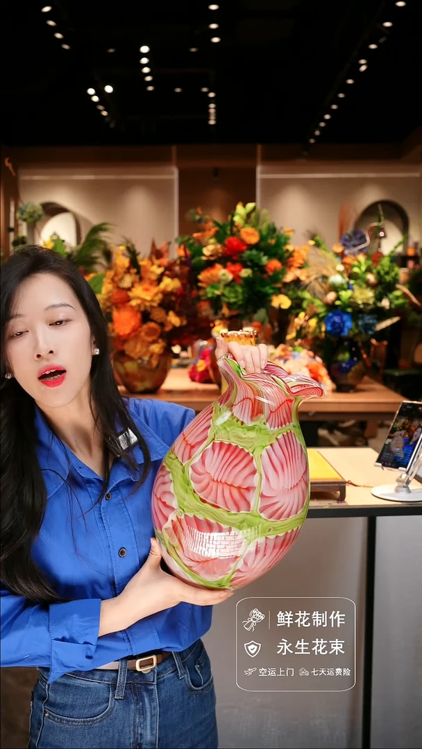 手工艺品琉璃手工花器花束空运包邮送货上门-以图片为准