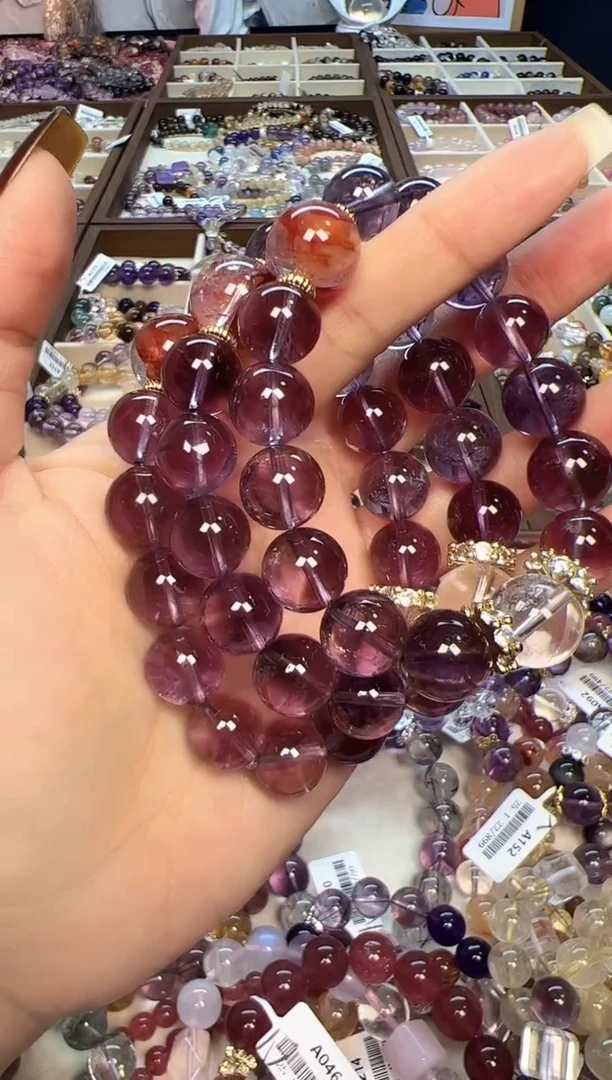 【闪购商品】水晶手链未镶嵌A196 天然紫水晶+胶花