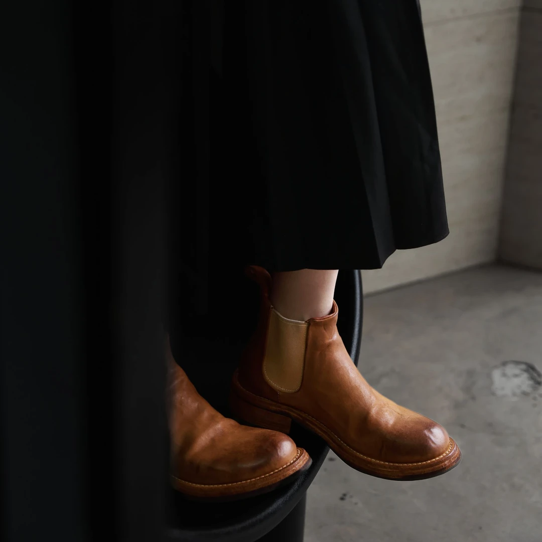 西部印像美式复古手工皮具复古高级质感秀气百搭切尔西6610