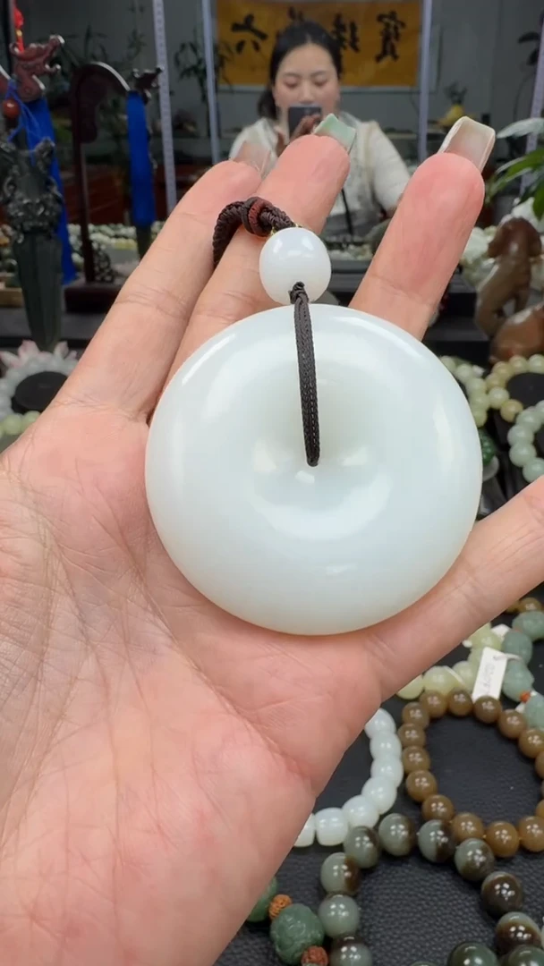未镶嵌手串和田玉白玉平安扣挂件
