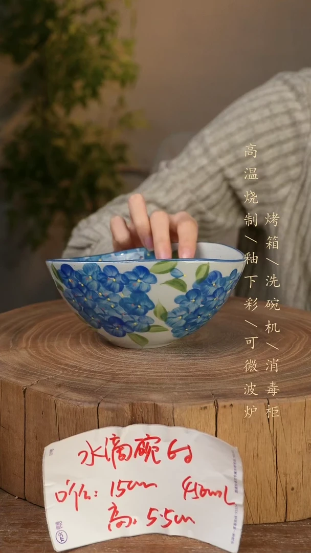 碗瓷景德镇手工手绘高温瓷釉下彩