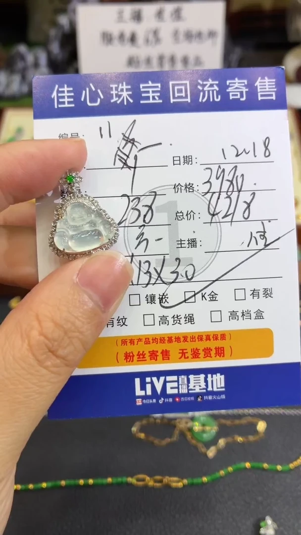 颈饰18K金镶嵌翡翠一****?翡翠——1218011