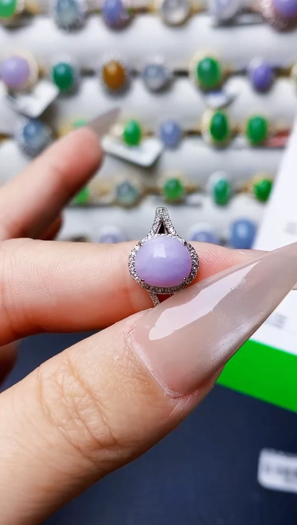 银S925镶嵌戒指翡翠3377