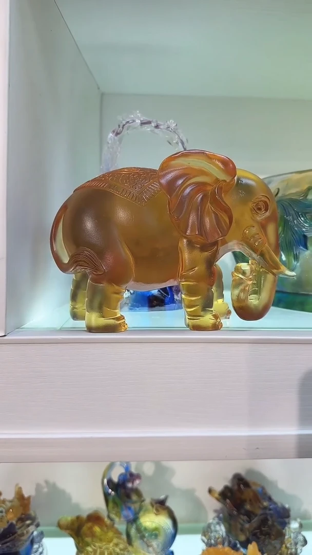手工艺品琉璃大象