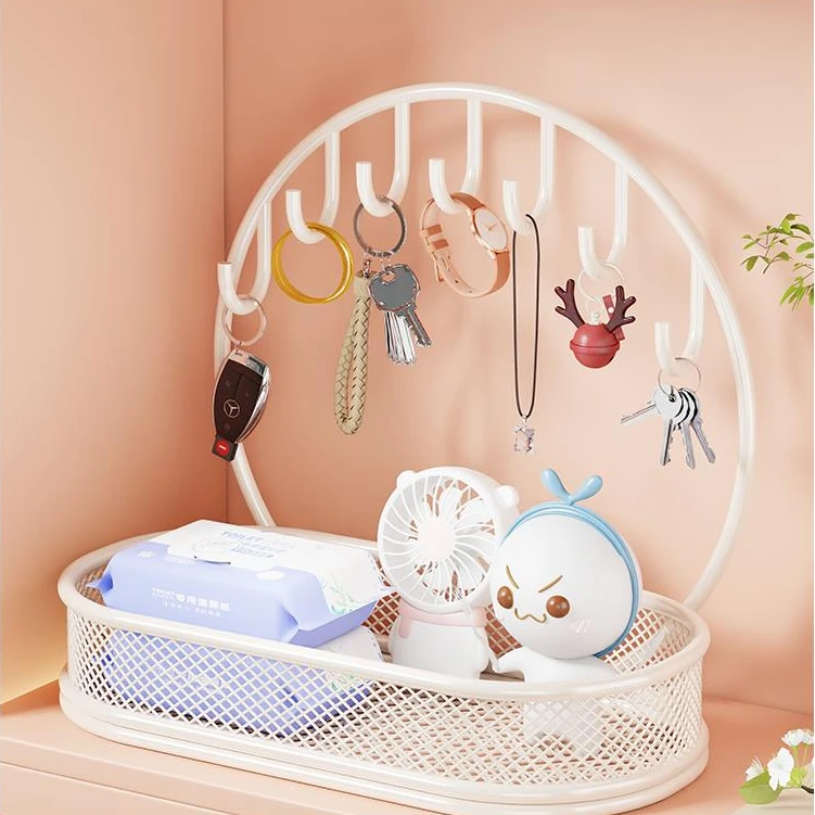 入户玄关钥匙收纳托盘挂钩摆件创意桌面饰品收纳整理鞋柜上置物架