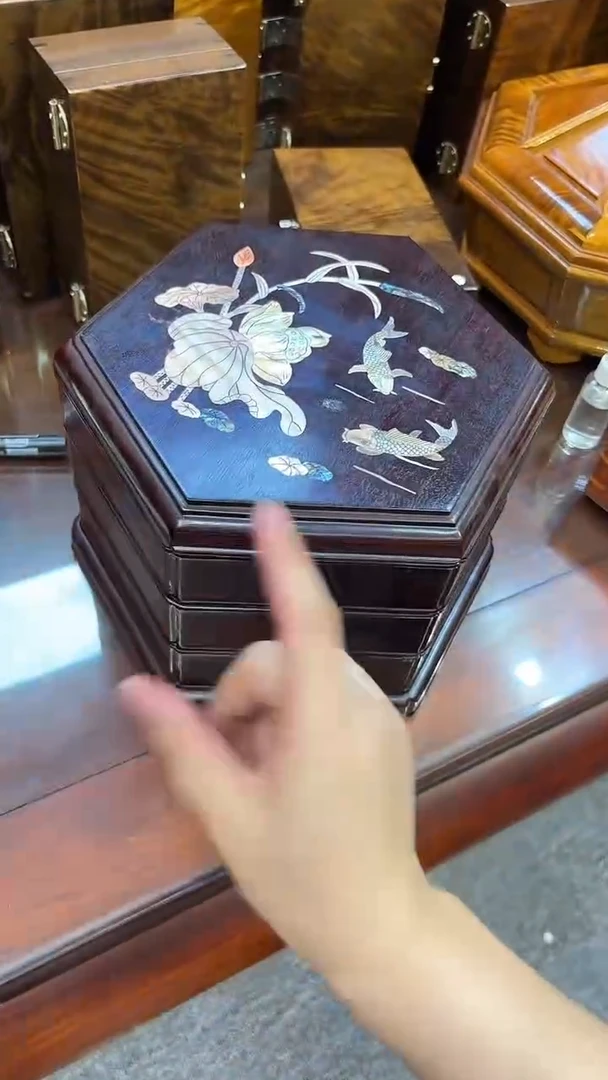 染料紫檀（血檀）非洲小叶紫檀--食盒