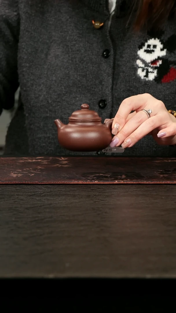茶壶紫砂老紫泥容天110cc