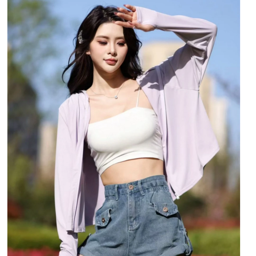 不知夏季必备黑胶帽檐防晒衣轻薄透气时尚百搭57009A