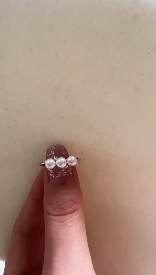 银S925镶嵌海水珍珠DA ak戒指 xp307