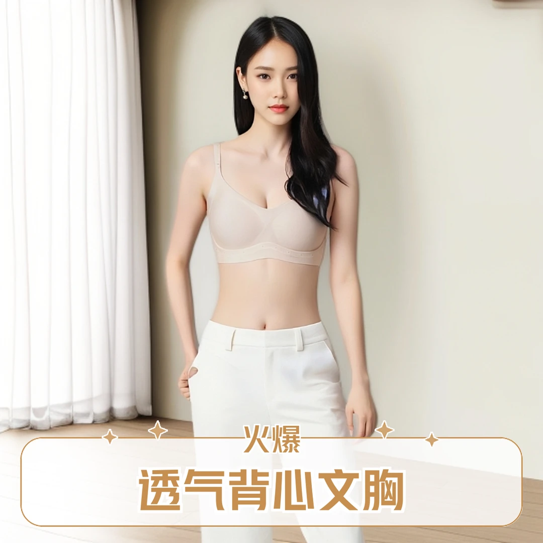 林云同款粉底液内衣女夏季无钢圈小胸聚拢透气背心式文胸