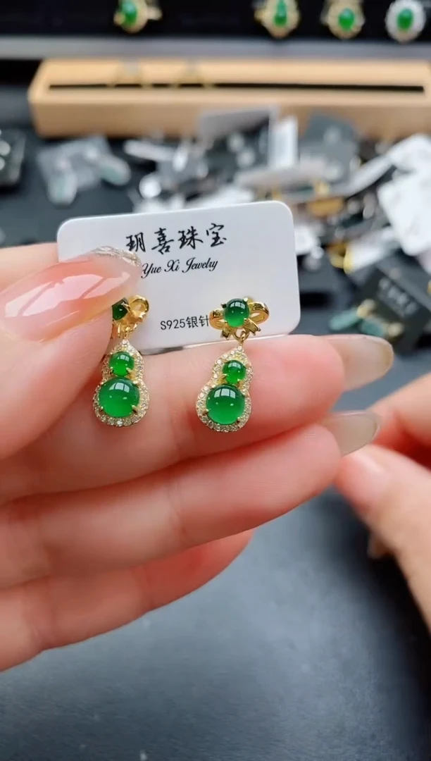 银S925镶嵌戒指翡翠1