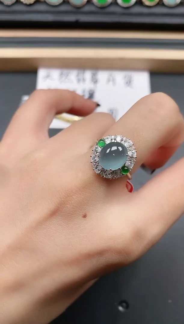 翡翠戒指银S925镶嵌111111111